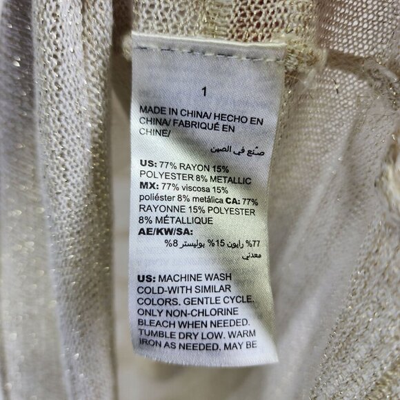Chicos Travelers Metallic‎ Lightweight Sweater Size M Chico's Size 1 - Picture 5 of 8